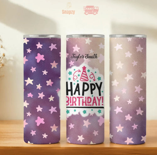 Personalized 20oz skinny tumbler – Personalized | hero view | custom name available, dishwasher safe, double-wall stainl