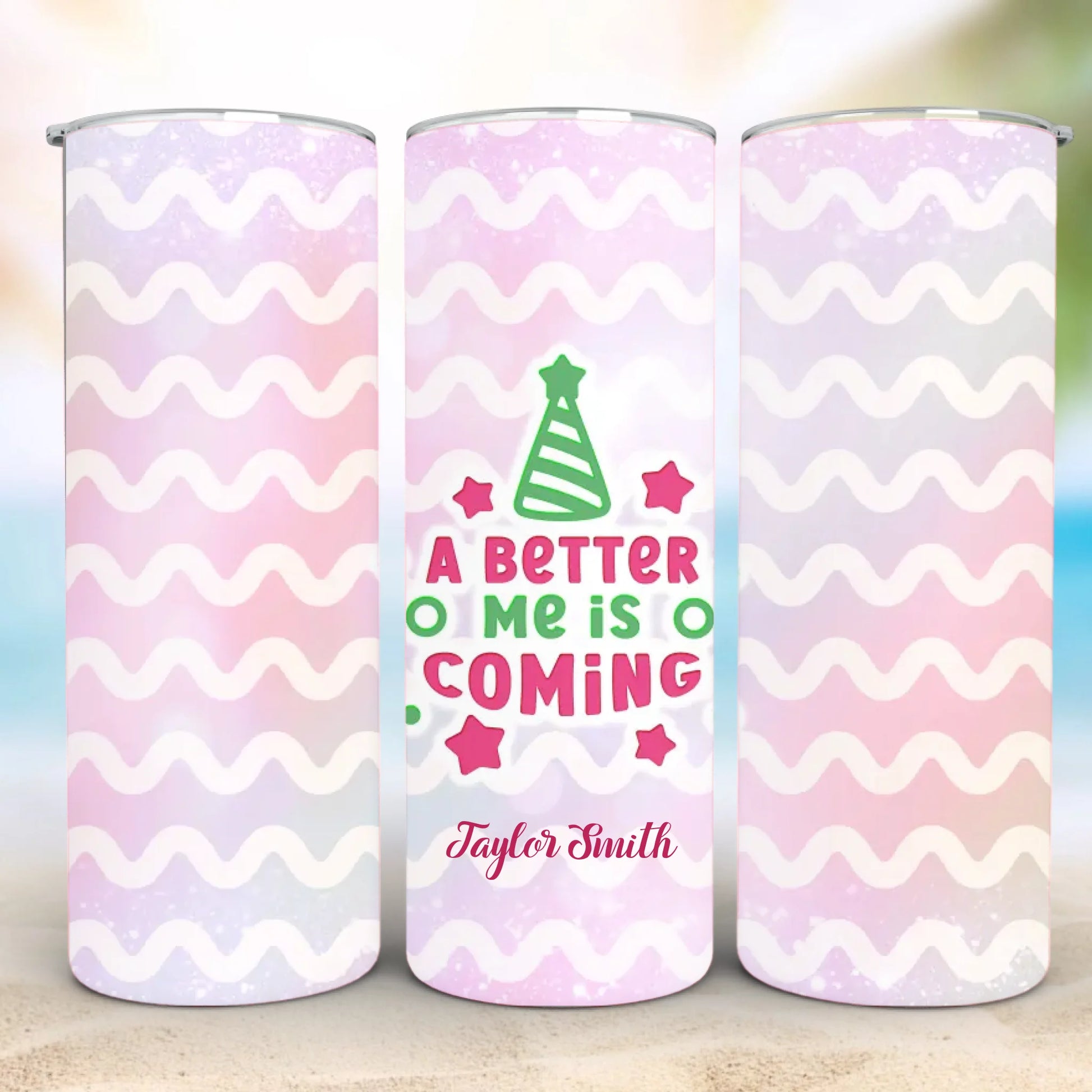 Personalized 20oz skinny tumbler – Personalized | detail view | custom name available, dishwasher safe, double-wall stai