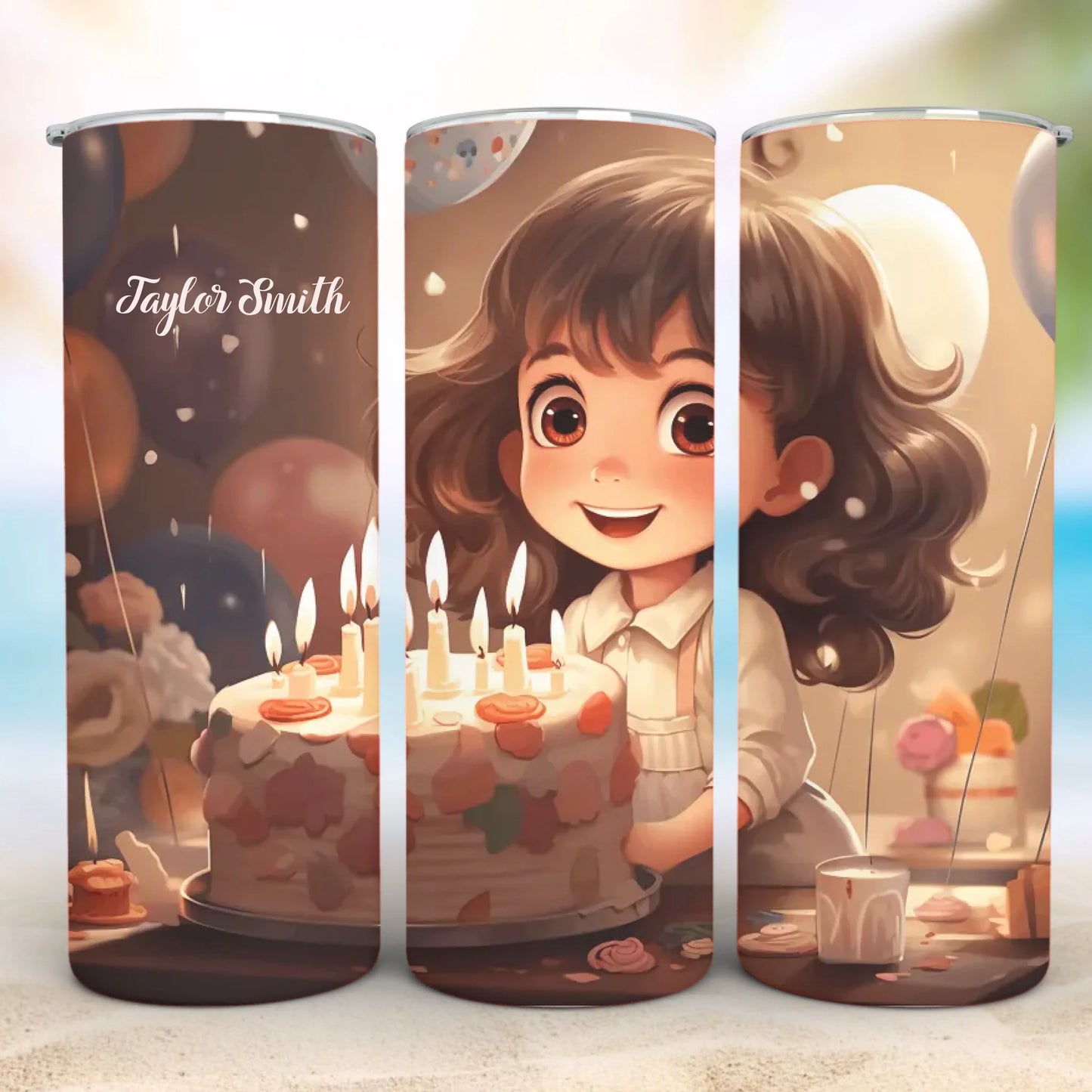 Personalized 20oz skinny tumbler – Personalized | detail view | custom name available, dishwasher safe, double-wall stai