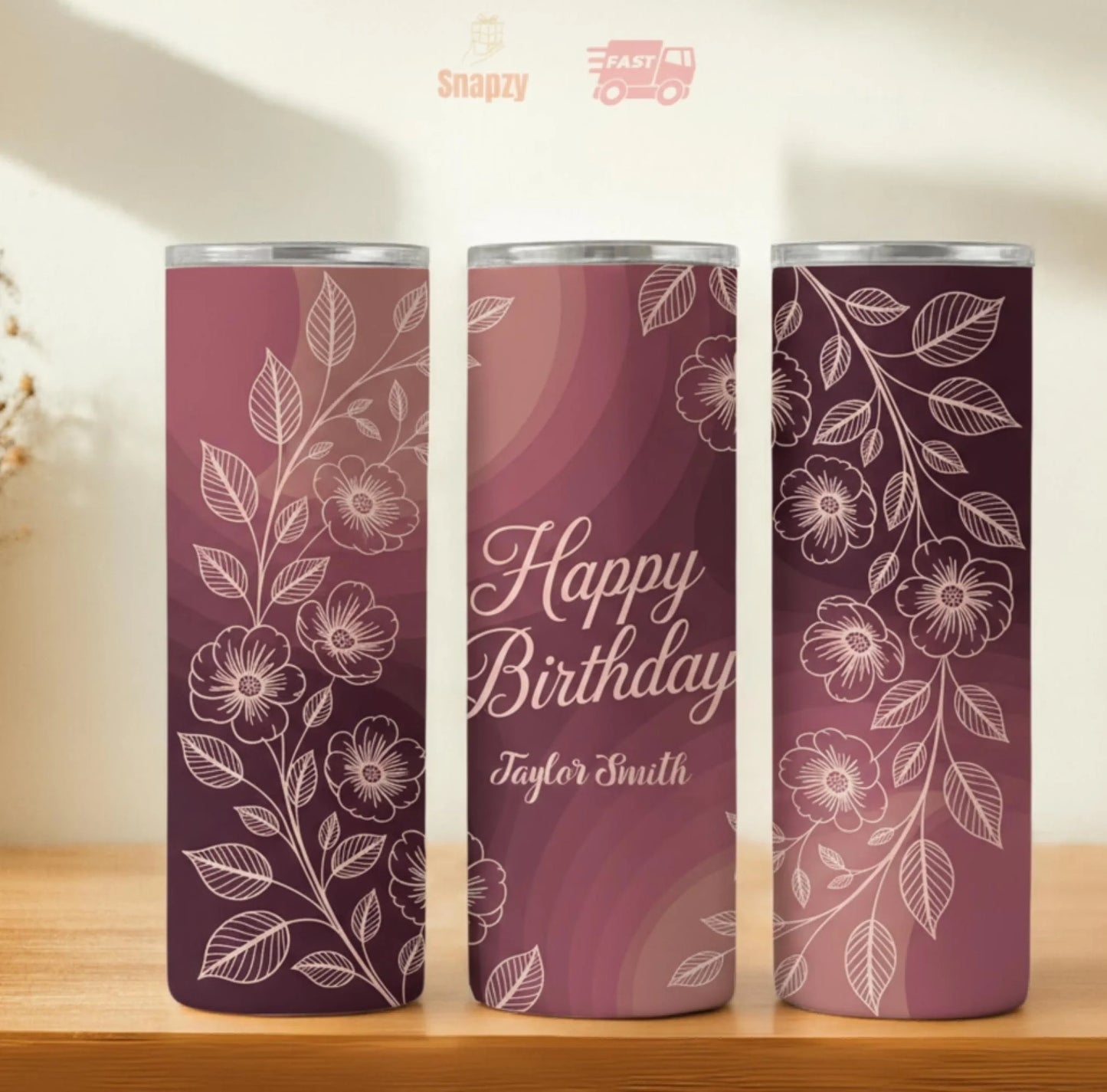 Personalized 20oz skinny tumbler – Personalized | hero view | custom name available, dishwasher safe, double-wall stainl