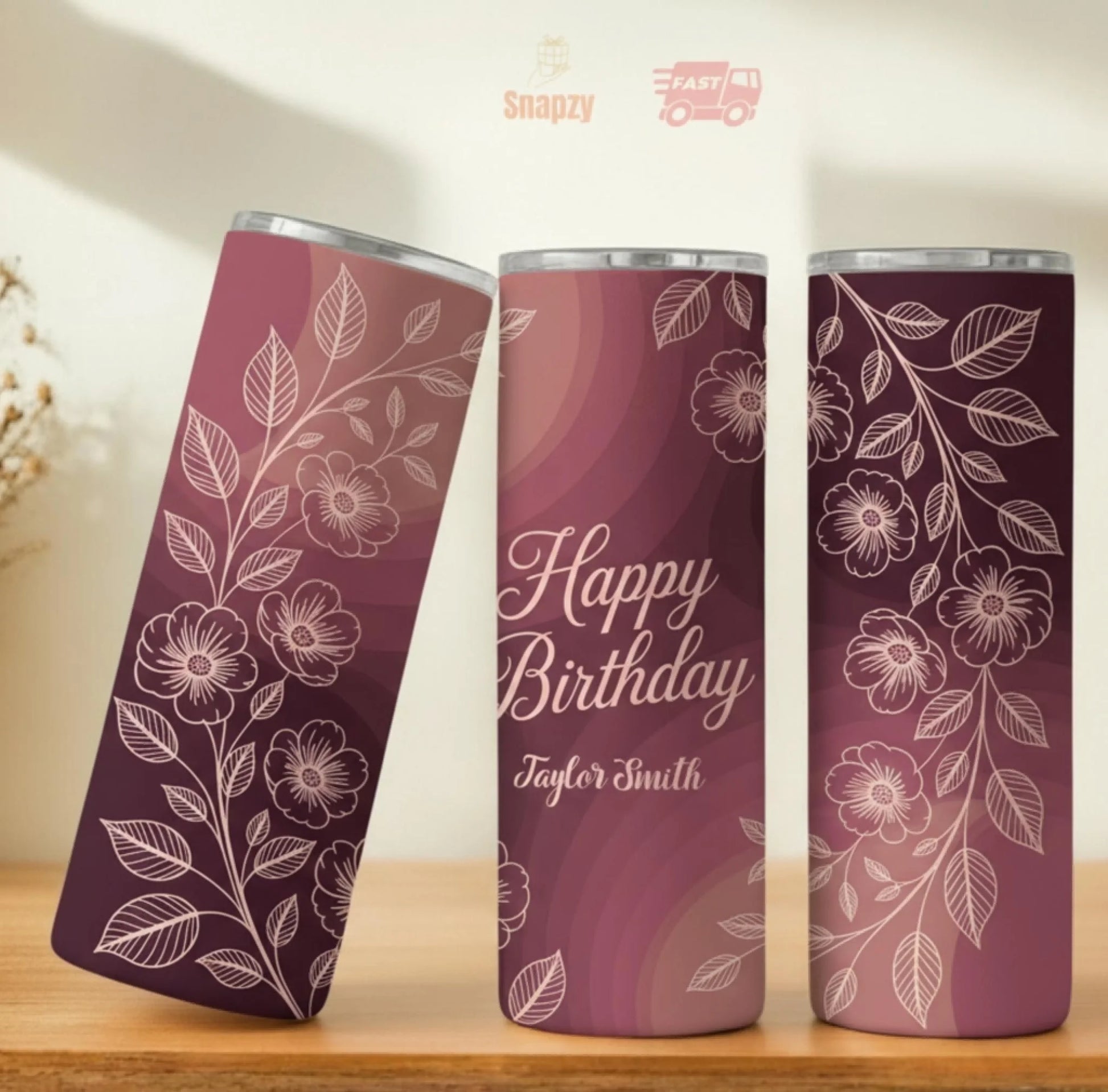 Personalized 20oz skinny tumbler – Personalized | personalization example | custom name available, dishwasher safe, doub