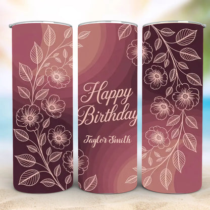 Personalized 20oz skinny tumbler – Personalized | detail view | custom name available, dishwasher safe, double-wall stai