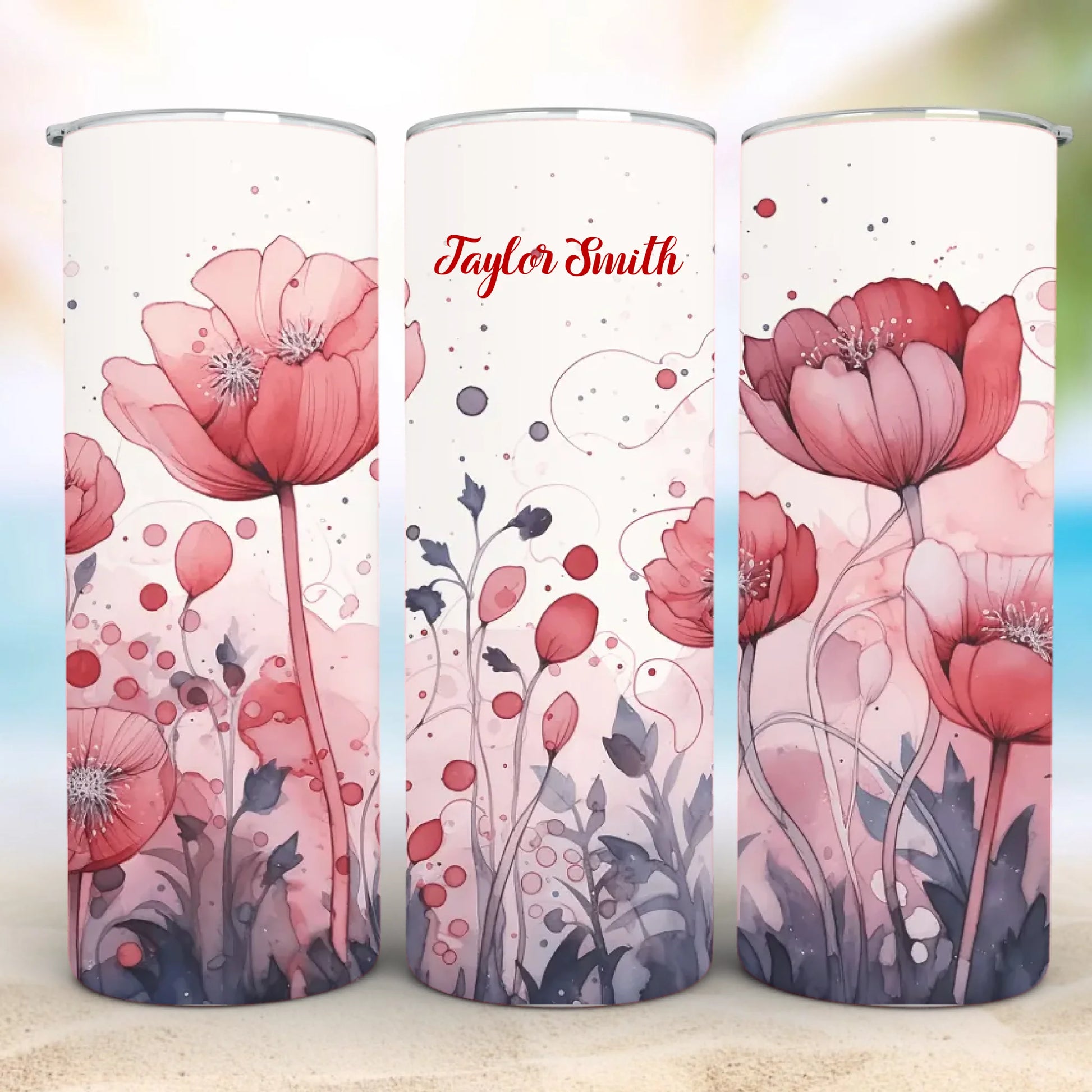 Personalized 20oz skinny tumbler – Personalized | detail view | custom name available, dishwasher safe, double-wall stai