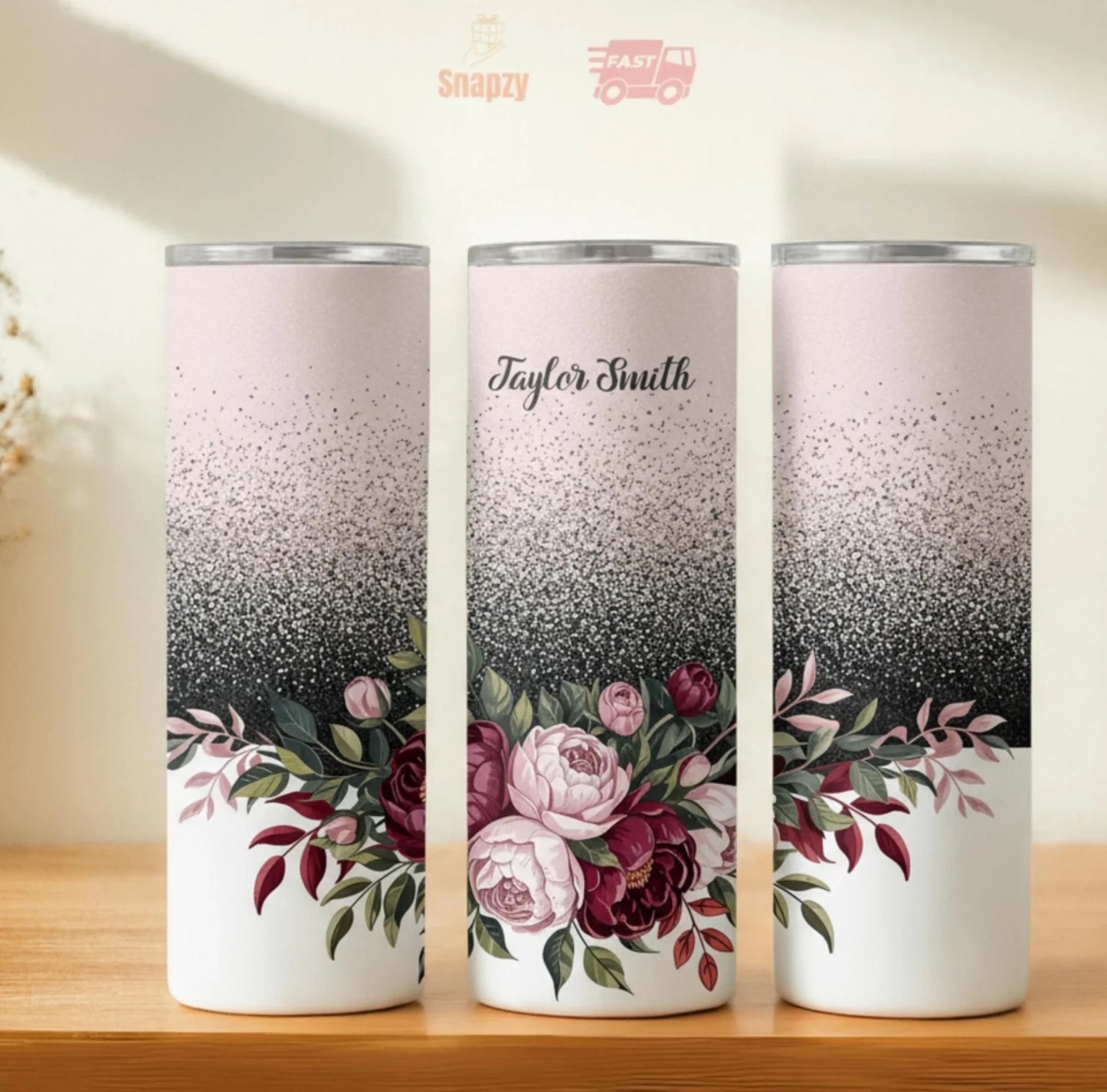Personalized 20oz skinny tumbler – Personalized | hero view | custom name available, dishwasher safe, double-wall stainl