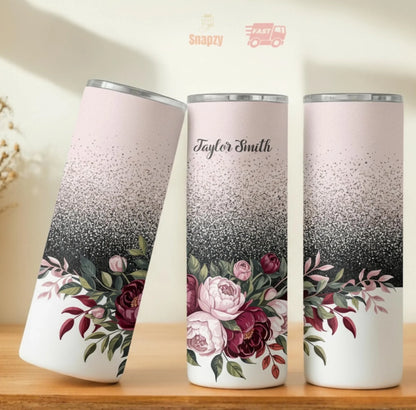 Personalized 20oz skinny tumbler – Personalized | personalization example | custom name available, dishwasher safe, doub