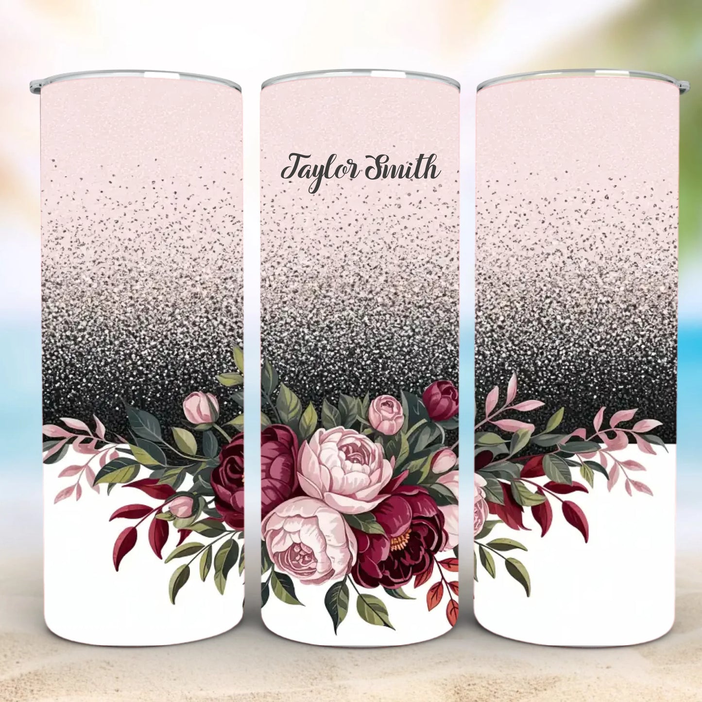 Personalized 20oz skinny tumbler – Personalized | detail view | custom name available, dishwasher safe, double-wall stai