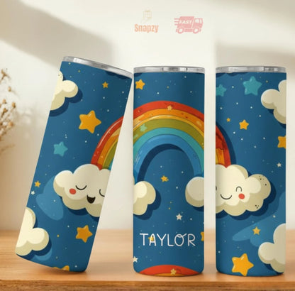 Personalized 20oz skinny tumbler – Personalized | lifestyle scene | custom name available, dishwasher safe, double-wall