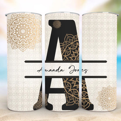Personalized 20oz skinny tumbler – Personalized | detail view | custom name available, dishwasher safe, double-wall stai