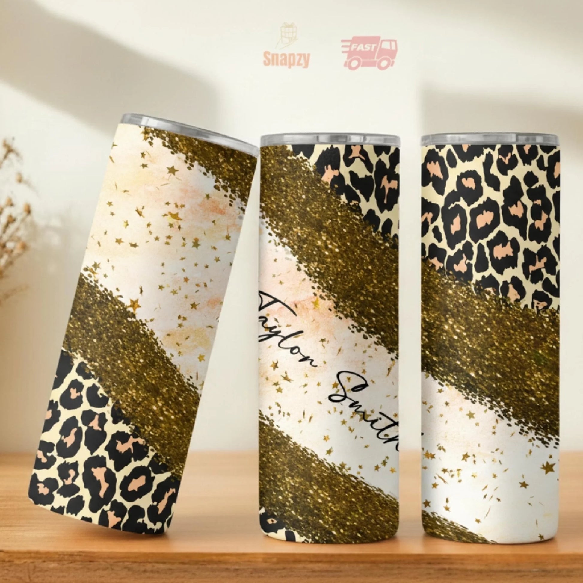 Personalized 20oz skinny tumbler – Personalized | lifestyle scene | custom name available, dishwasher safe, double-wall