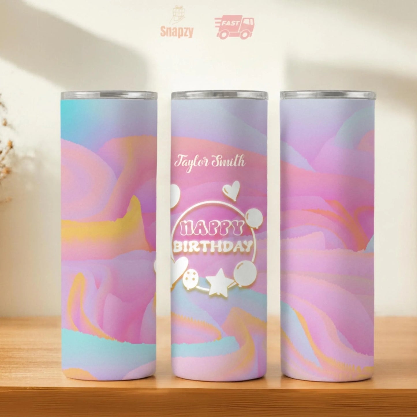 Personalized 20oz skinny tumbler – Personalized | hero view | custom name available, dishwasher safe, double-wall stainl