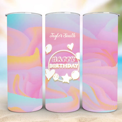Personalized 20oz skinny tumbler – Personalized | personalization example | custom name available, dishwasher safe, doub