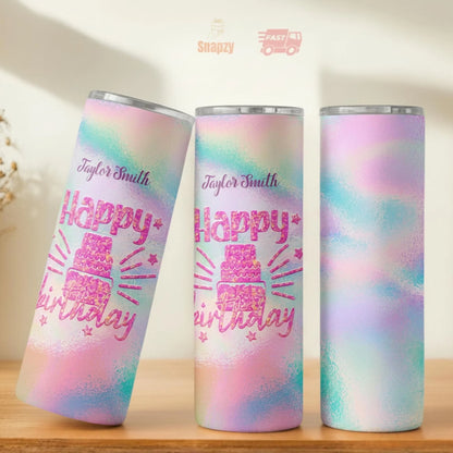 Personalized 20oz skinny tumbler – Personalized | personalization example | custom name available, dishwasher safe, doub