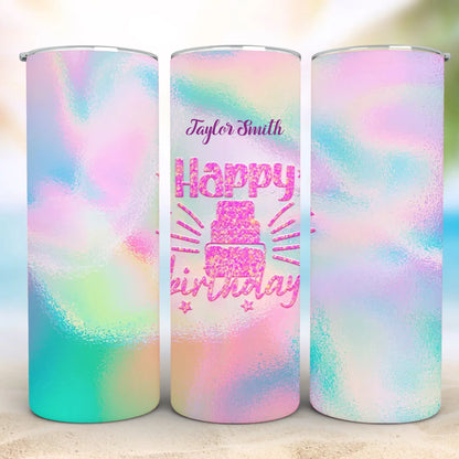 Personalized 20oz skinny tumbler – Personalized | detail view | custom name available, dishwasher safe, double-wall stai