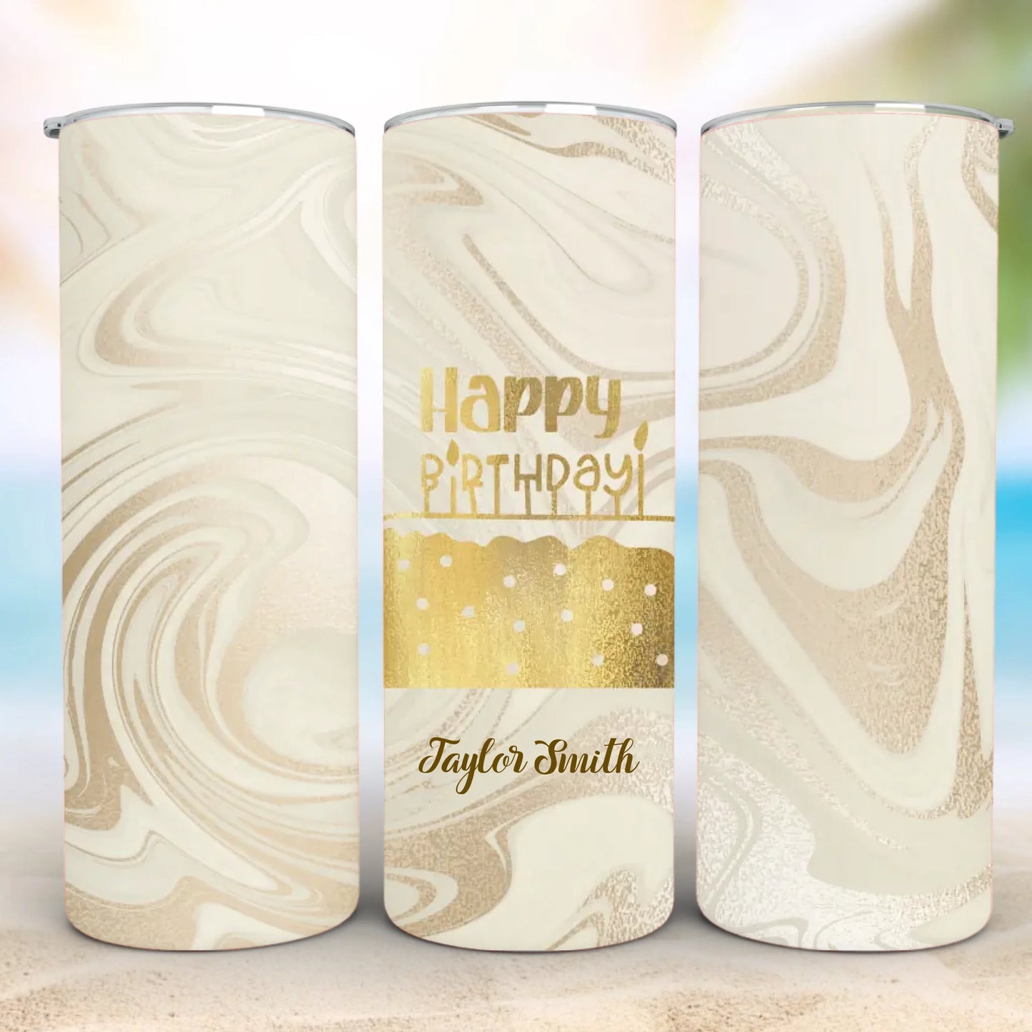 Personalized 20oz skinny tumbler – Personalized | detail view | custom name available, dishwasher safe, double-wall stai