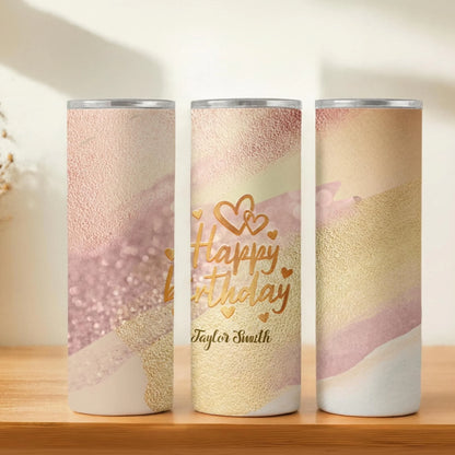 Personalized 20oz skinny tumbler – Personalized | hero view | custom name available, dishwasher safe, double-wall stainl