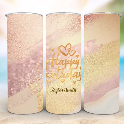 Personalized 20oz skinny tumbler – Personalized | detail view | custom name available, dishwasher safe, double-wall stai