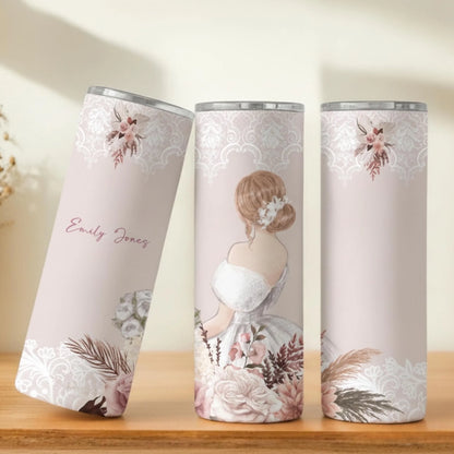 Personalized 20oz skinny tumbler – Personalized | personalization example | custom name available, dishwasher safe, doub