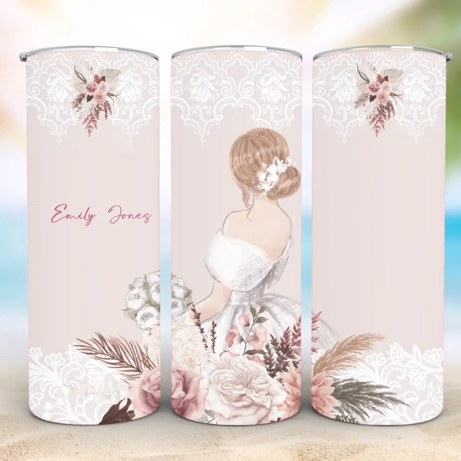 Personalized 20oz skinny tumbler – Personalized | detail view | custom name available, dishwasher safe, double-wall stai