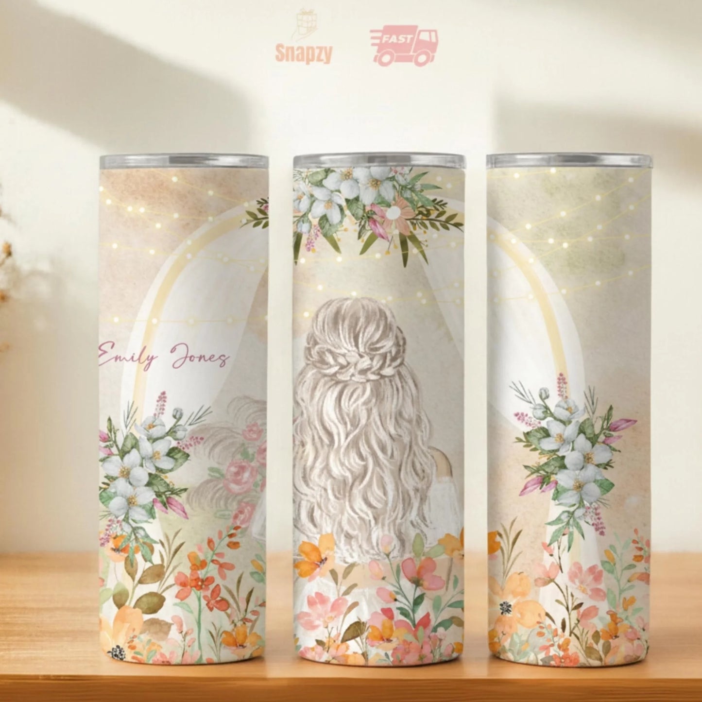 Personalized 20oz skinny tumbler – Personalized | hero view | custom name available, dishwasher safe, double-wall stainl