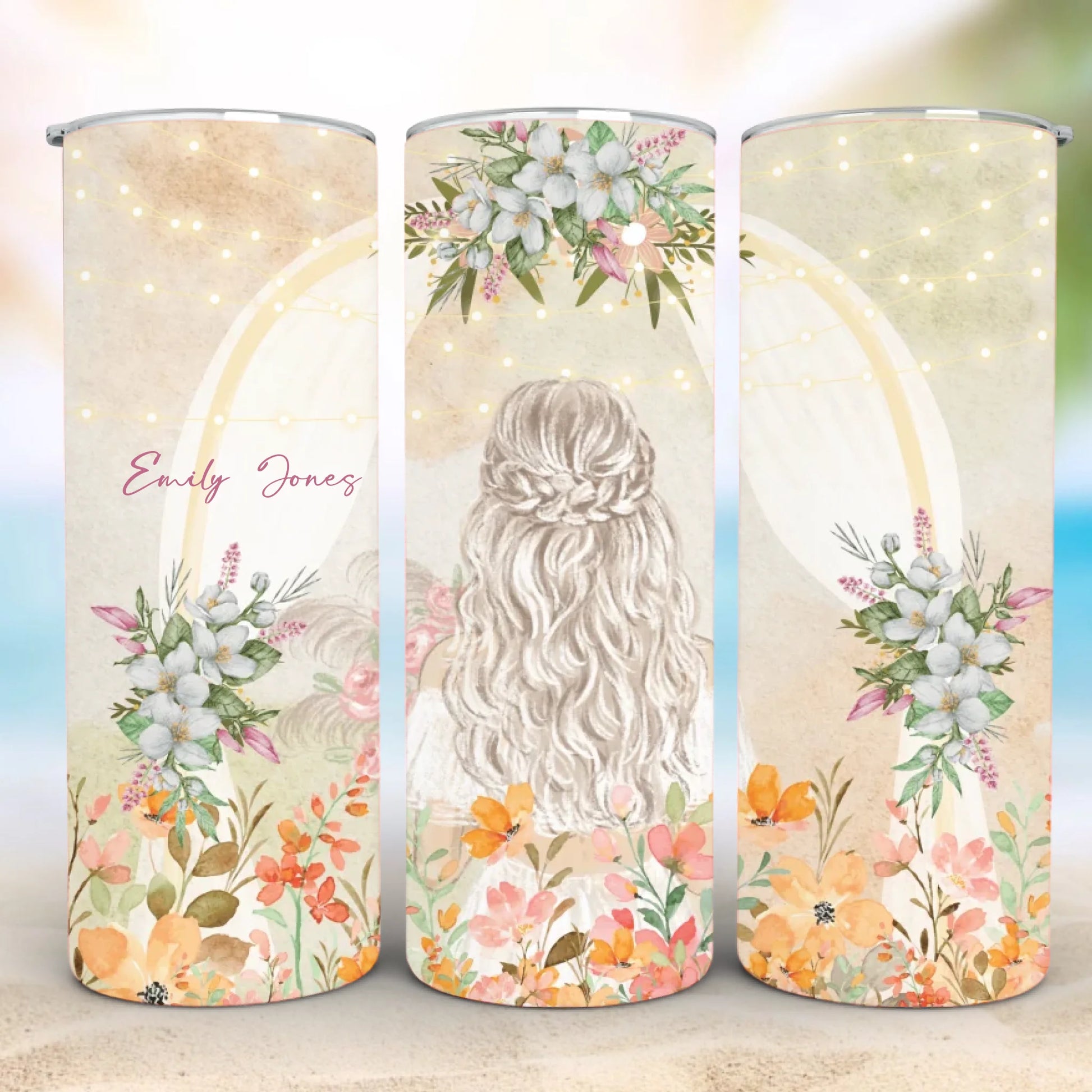 Personalized 20oz skinny tumbler – Personalized | personalization example | custom name available, dishwasher safe, doub