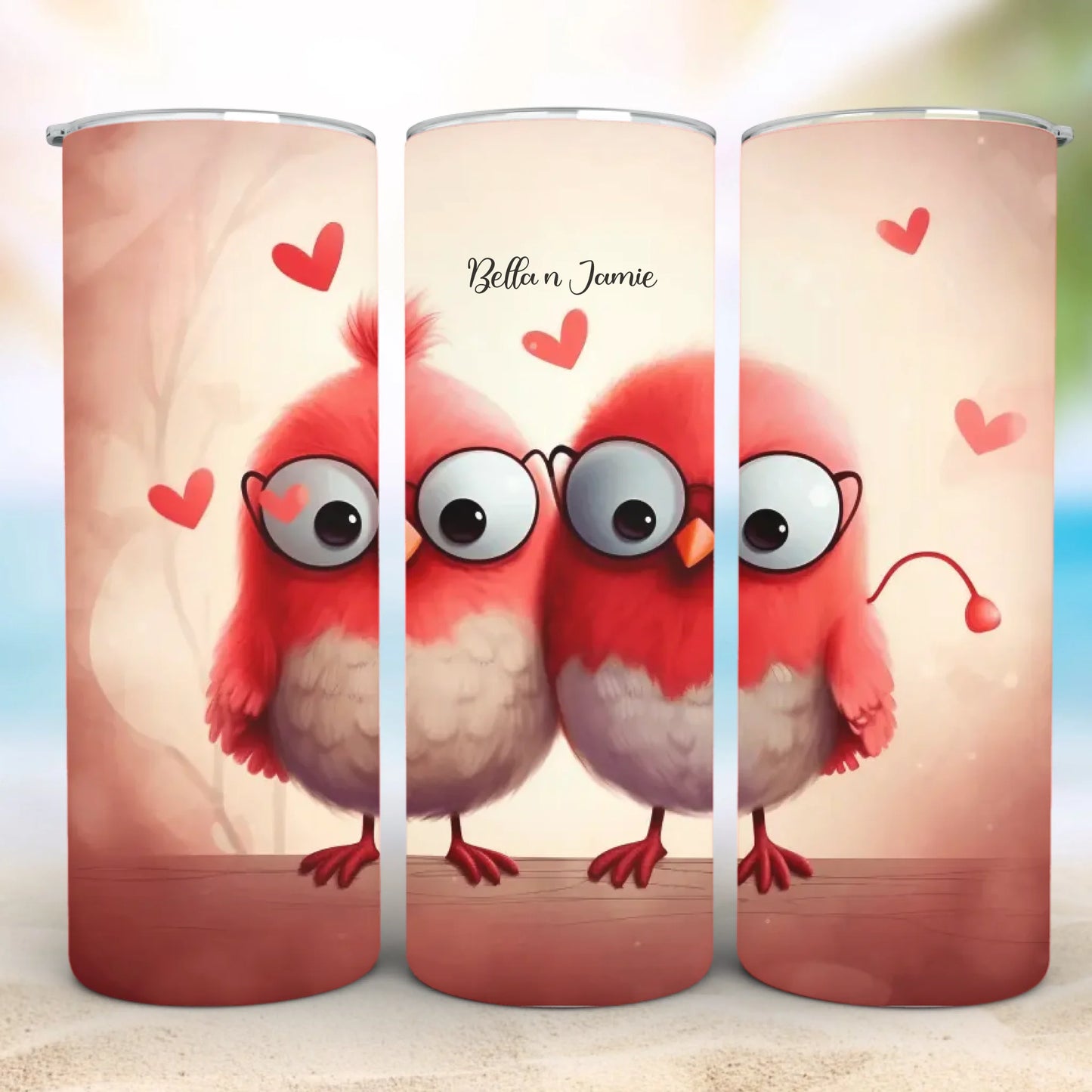 Personalized 20oz skinny tumbler – Personalized | lifestyle scene | custom name available, dishwasher safe, double-wall