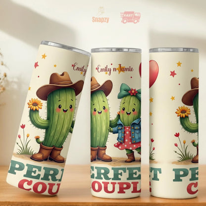 Personalized 20oz skinny tumbler – Personalized | lifestyle scene | custom name available, dishwasher safe, double-wall