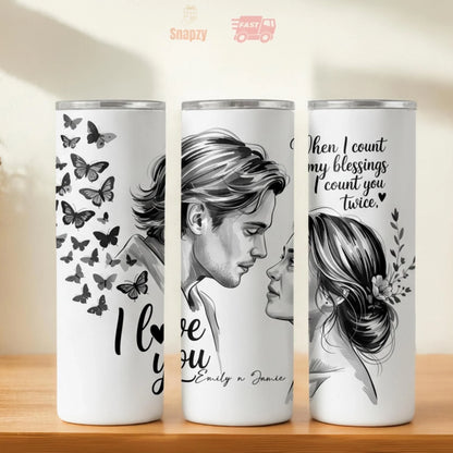 Personalized 20oz skinny tumbler – Personalized | hero view | custom name available, dishwasher safe, double-wall stainl