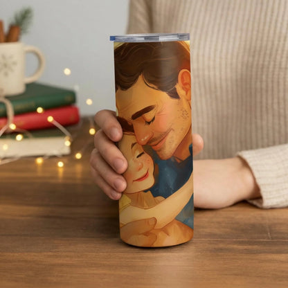 Personalized 20oz skinny tumbler – Personalized | lifestyle scene | custom name available, dishwasher safe, double-wall