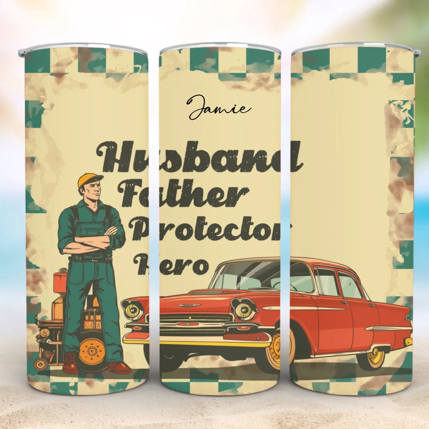 Personalized 20oz skinny tumbler – Personalized | detail view | custom name available, dishwasher safe, double-wall stai