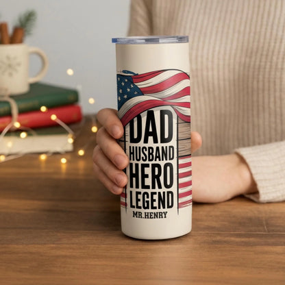 Personalized 20oz skinny tumbler – Personalized | personalization example | custom name available, dishwasher safe, doub