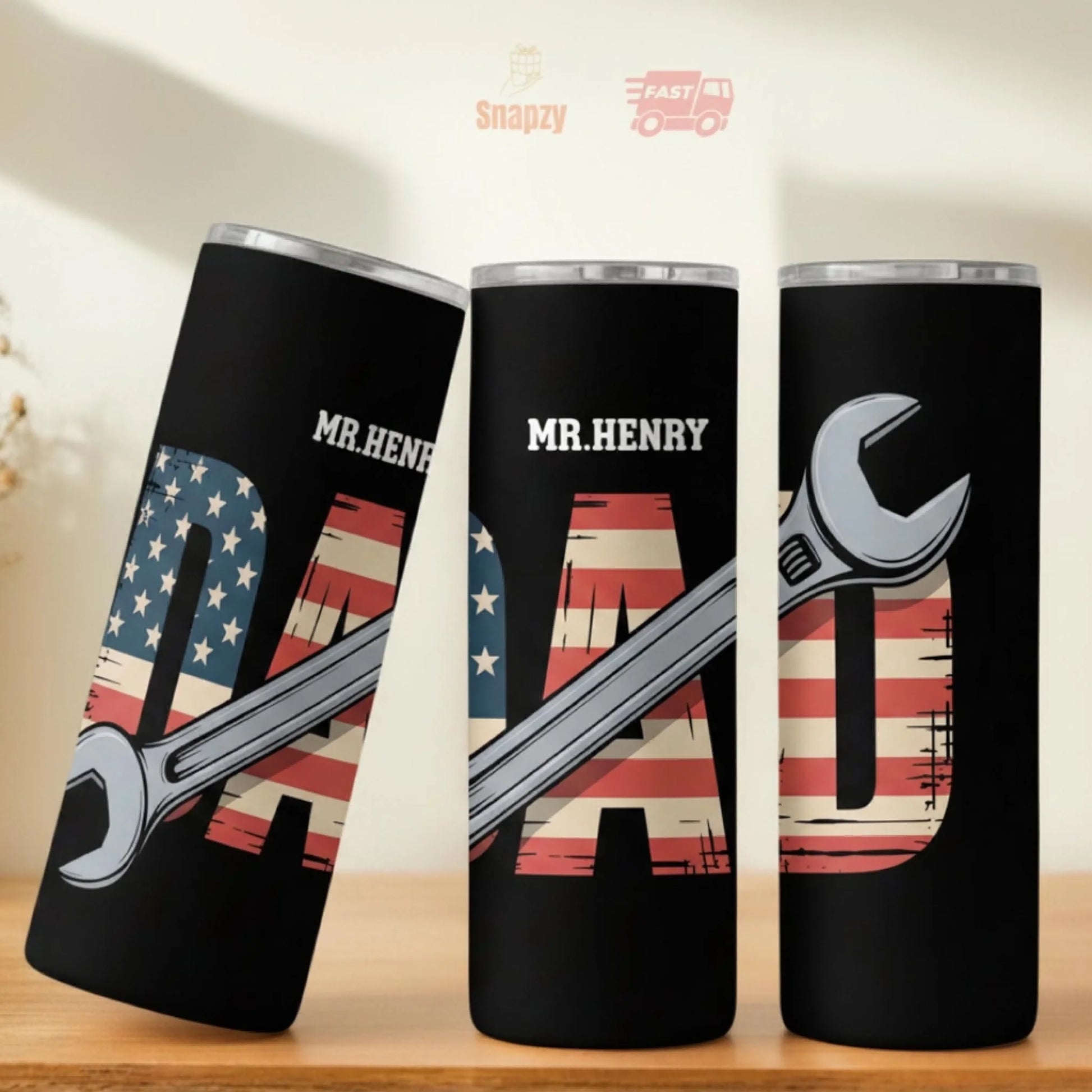 Personalized 20oz skinny tumbler – Personalized | lifestyle scene | custom name available, dishwasher safe, double-wall