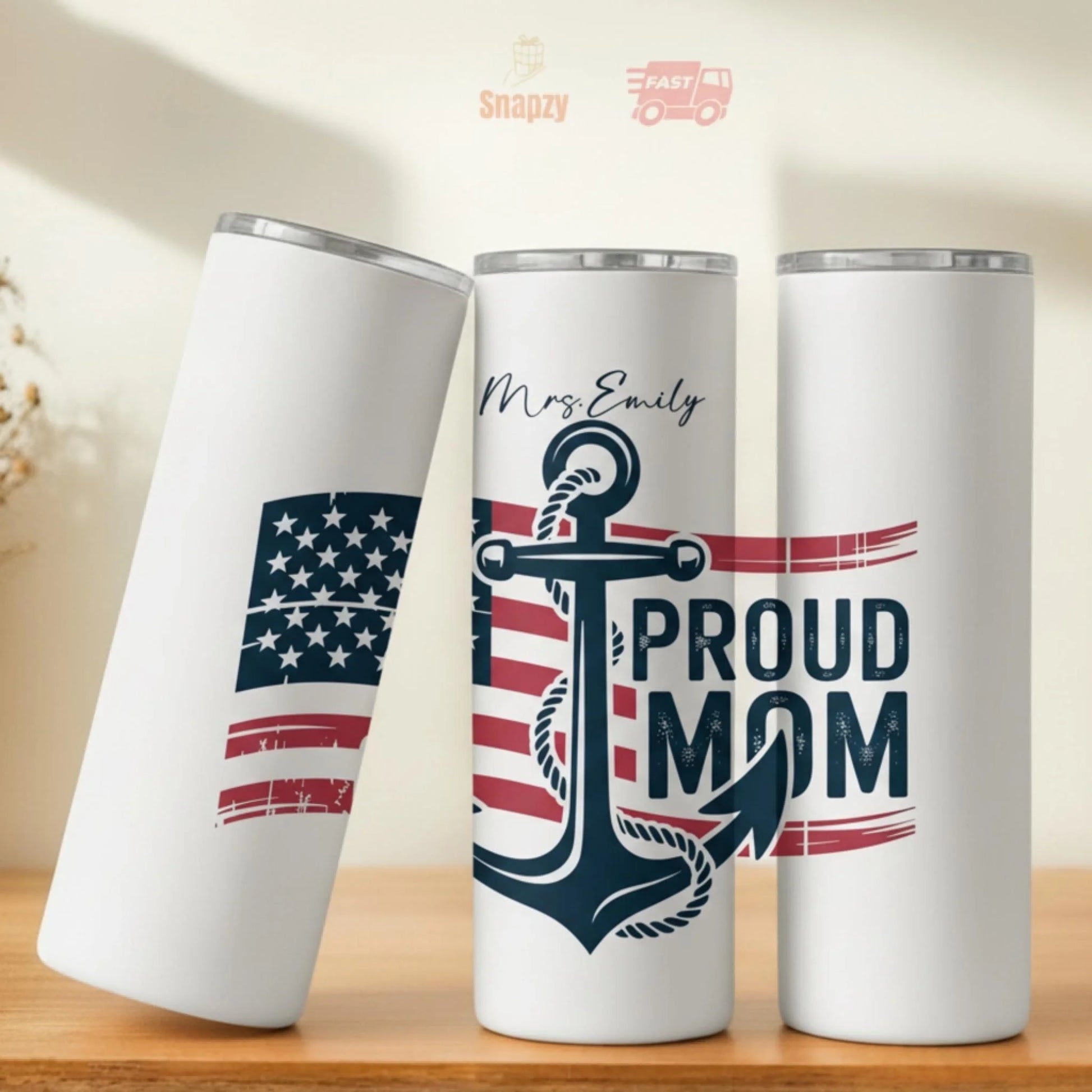 Personalized 20oz skinny tumbler – Personalized | lifestyle scene | custom name available, dishwasher safe, double-wall