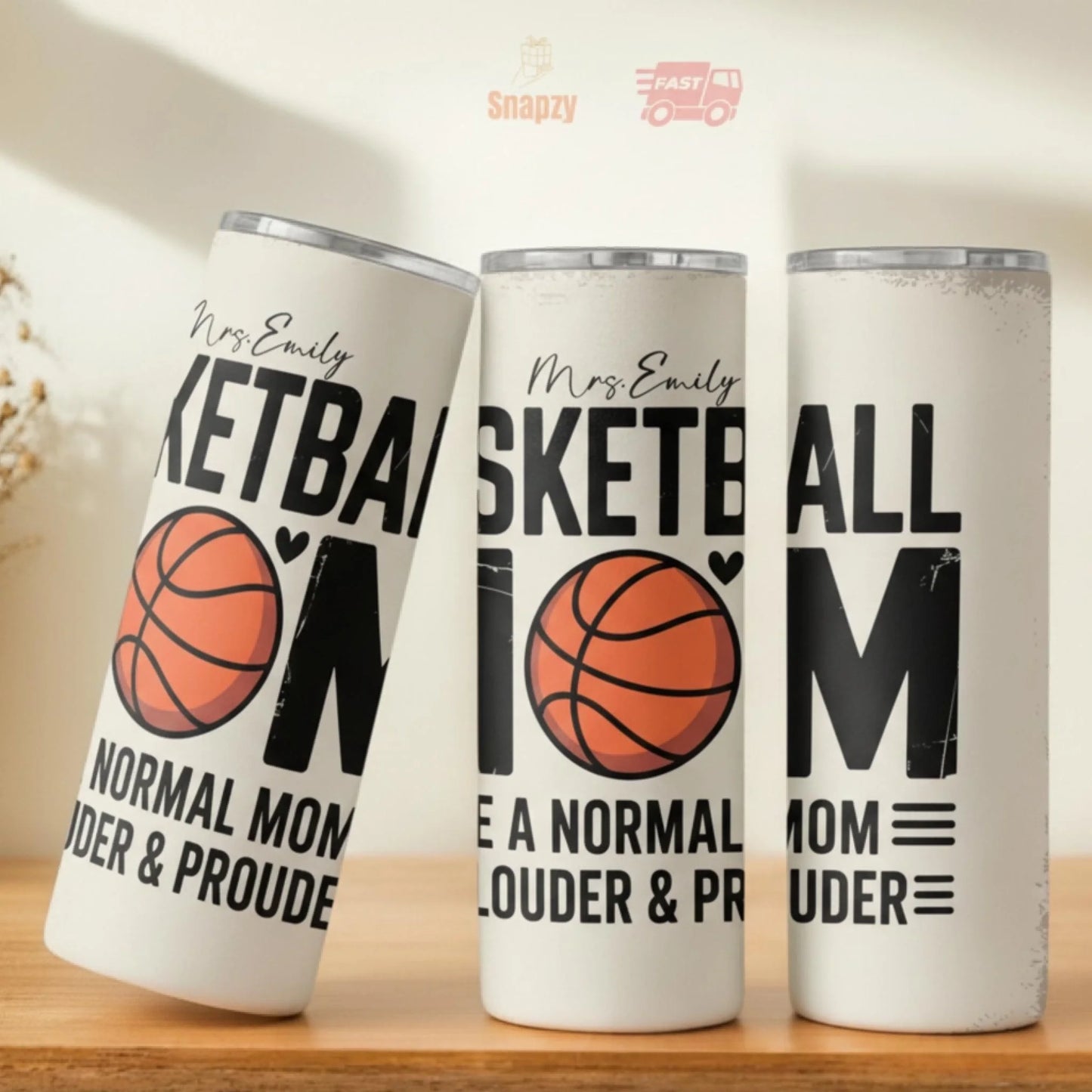 Personalized 20oz skinny tumbler – Personalized | lifestyle scene | custom name available, dishwasher safe, double-wall