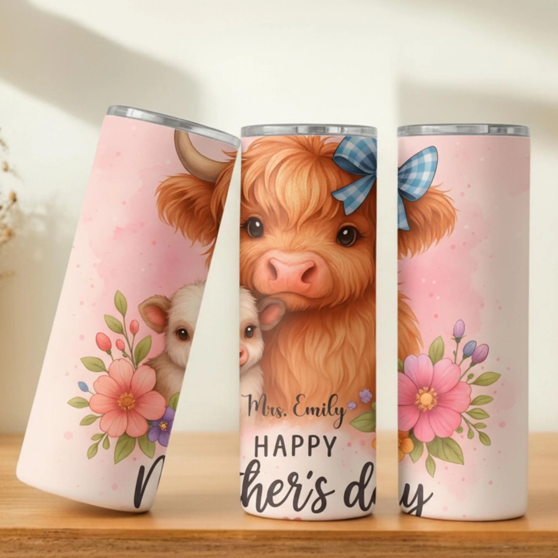 Personalized 20oz skinny tumbler – Personalized | lifestyle scene | custom name available, dishwasher safe, double-wall