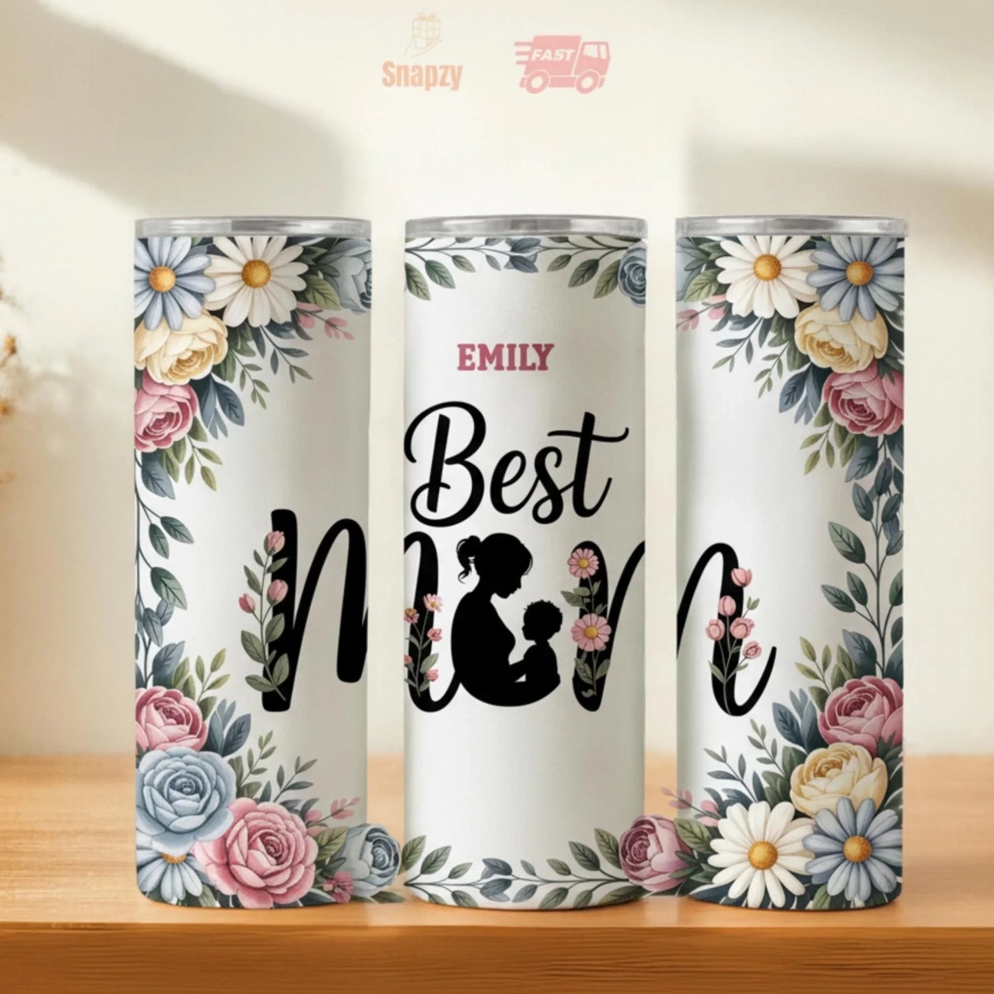 Personalized 20oz skinny tumbler – Personalized | hero view | custom name available, dishwasher safe, double-wall stainl