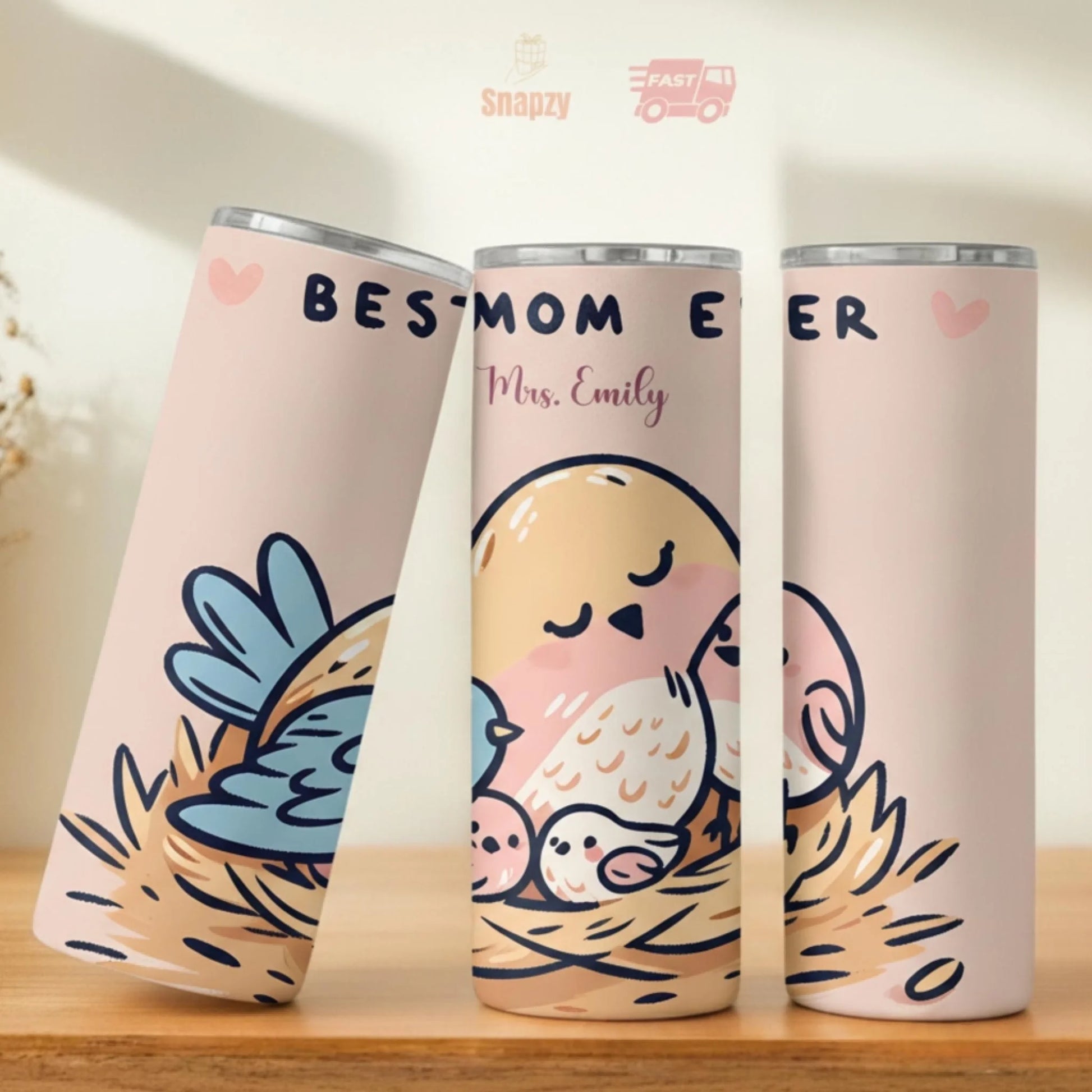 Personalized 20oz skinny tumbler – Personalized | lifestyle scene | custom name available, dishwasher safe, double-wall