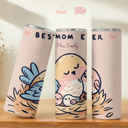 Personalized 20oz skinny tumbler – Personalized | lifestyle scene | custom name available, dishwasher safe, double-wall