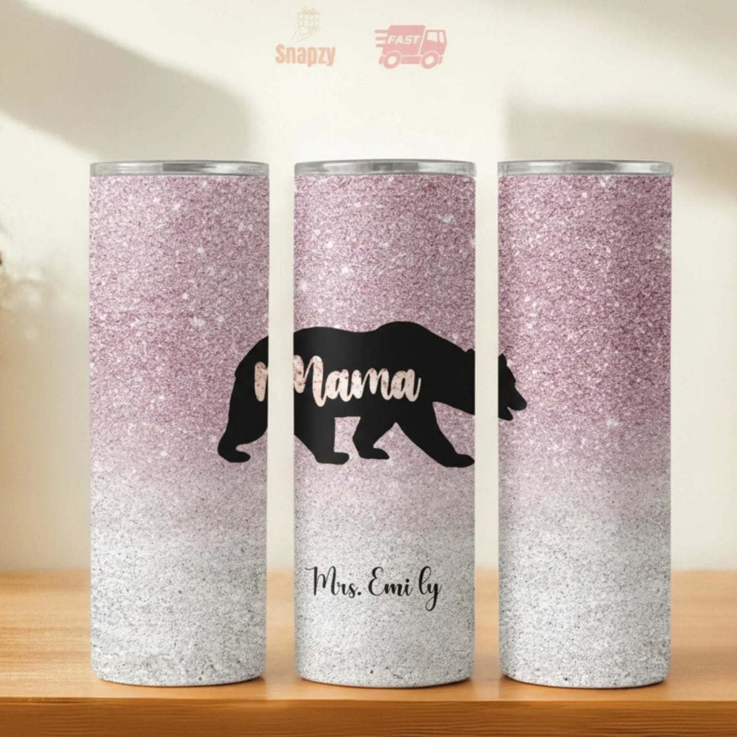 Personalized 20oz skinny tumbler – Personalized | lifestyle scene | custom name available, dishwasher safe, double-wall