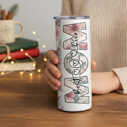 Personalized 20oz skinny tumbler – Personalized | lifestyle scene | custom name available, dishwasher safe, double-wall