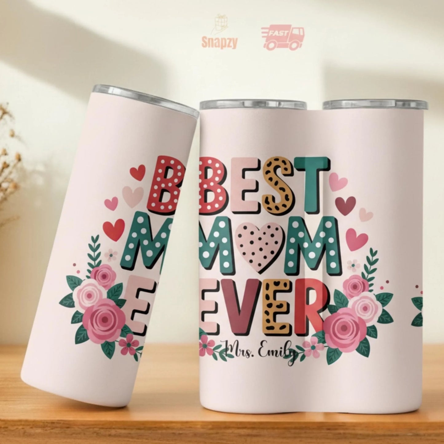 Personalized 20oz skinny tumbler – Personalized | lifestyle scene | custom name available, dishwasher safe, double-wall