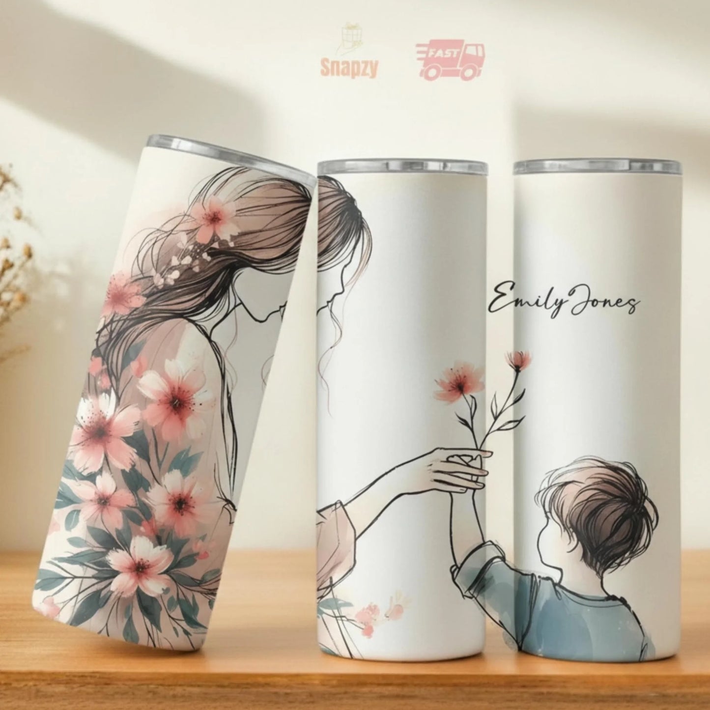 Personalized 20oz skinny tumbler – Personalized | personalization example | custom name available, dishwasher safe, doub