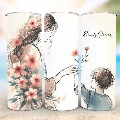 Personalized 20oz skinny tumbler – Personalized | detail view | custom name available, dishwasher safe, double-wall stai