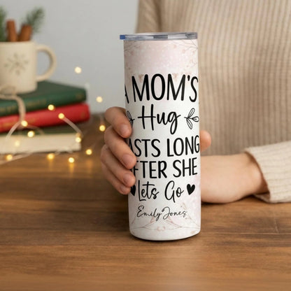 Personalized 20oz skinny tumbler – Personalized | lifestyle scene | custom name available, dishwasher safe, double-wall