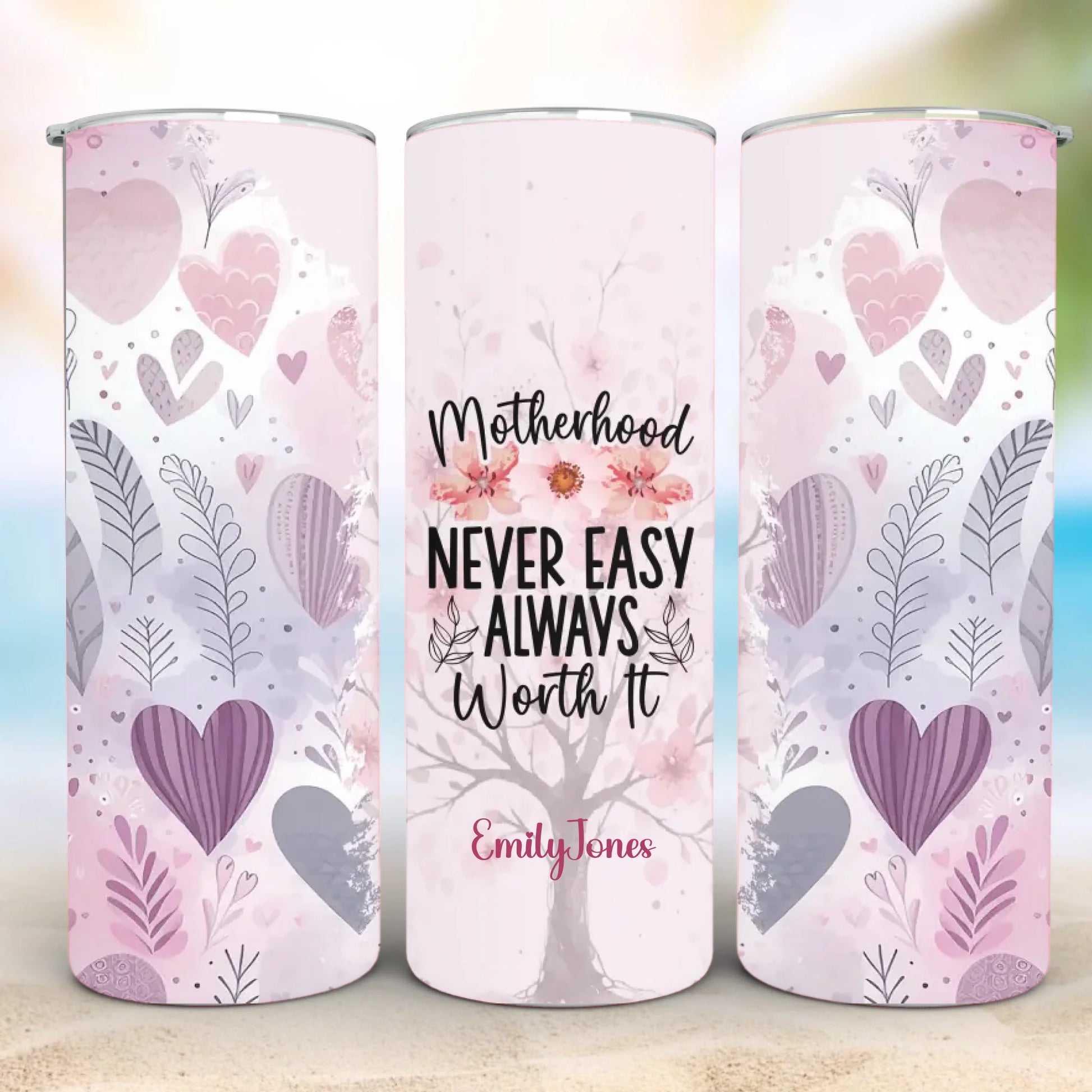 Personalized 20oz skinny tumbler – Personalized | detail view | custom name available, dishwasher safe, double-wall stai
