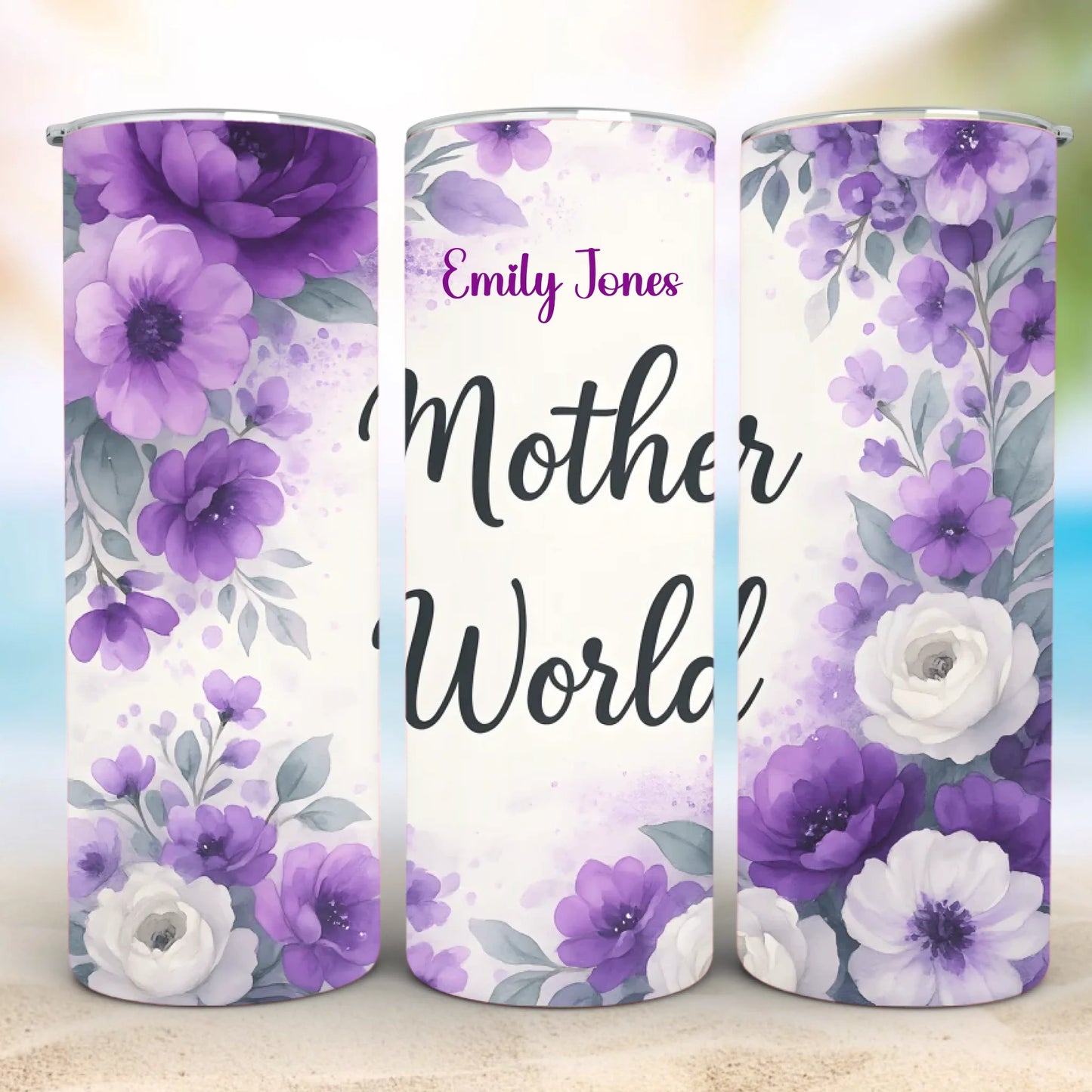 Personalized 20oz skinny tumbler – Personalized | detail view | custom name available, dishwasher safe, double-wall stai