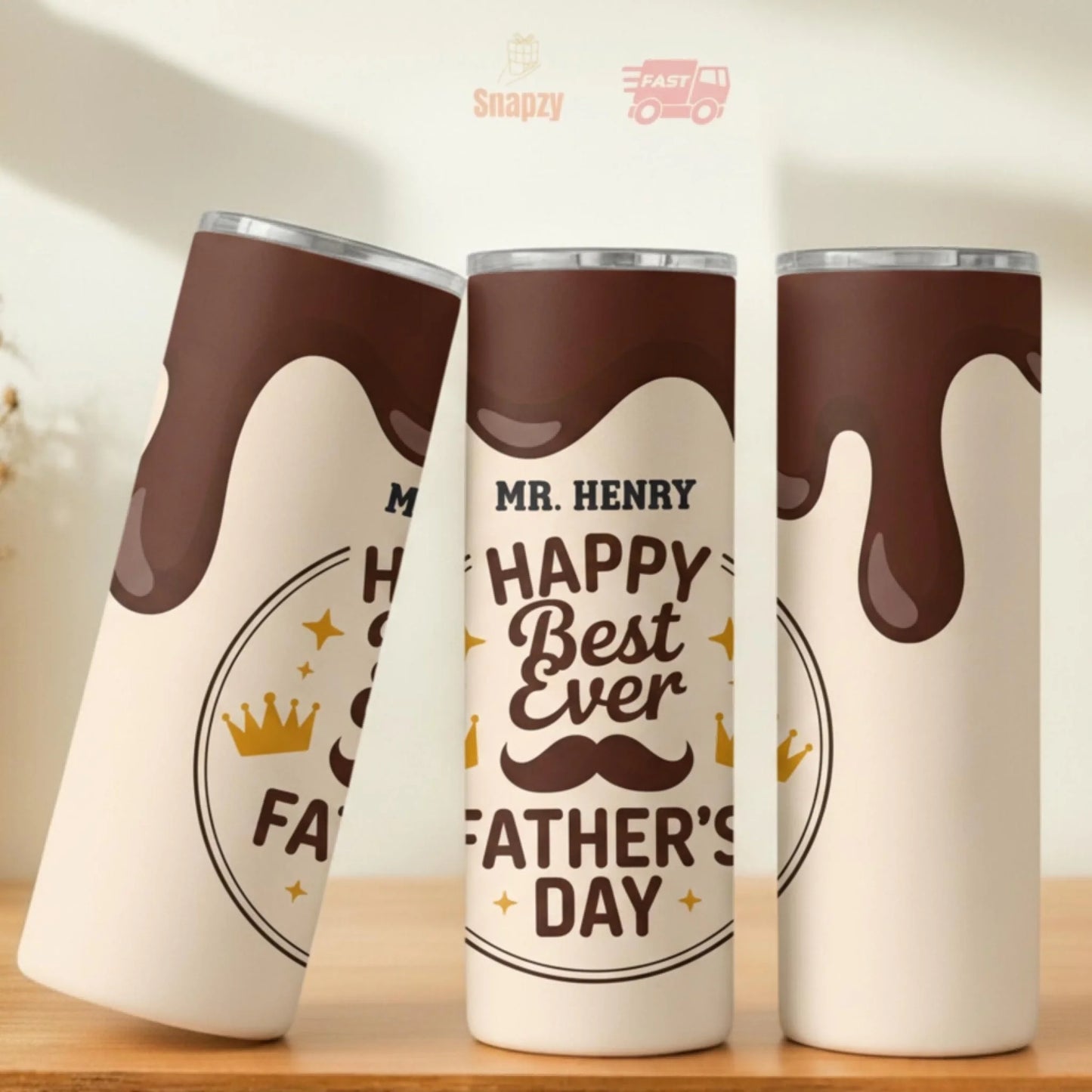 Personalized 20oz skinny tumbler – Personalized | lifestyle scene | custom name available, dishwasher safe, double-wall