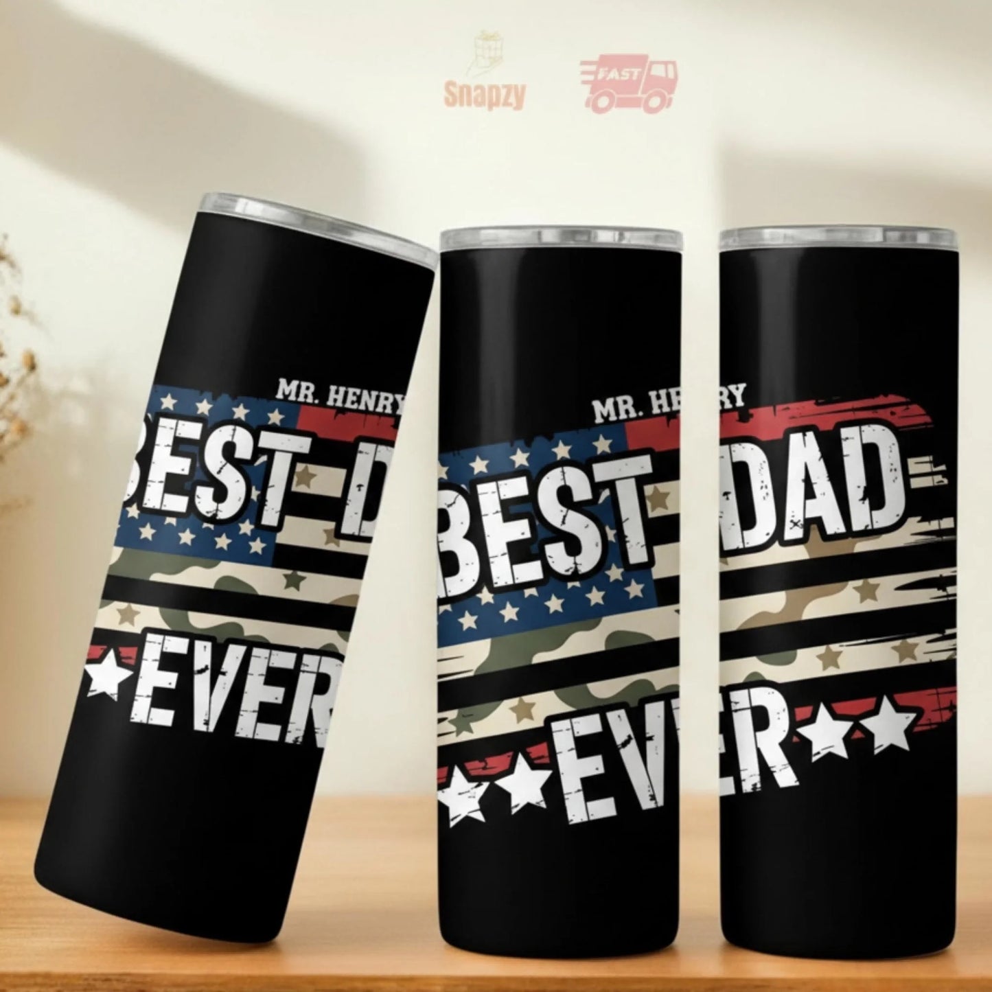 Personalized 20oz skinny tumbler – Personalized | lifestyle scene | custom name available, dishwasher safe, double-wall