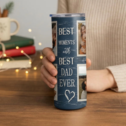 Personalized 20oz skinny tumbler – Personalized | lifestyle scene | custom name available, dishwasher safe, double-wall