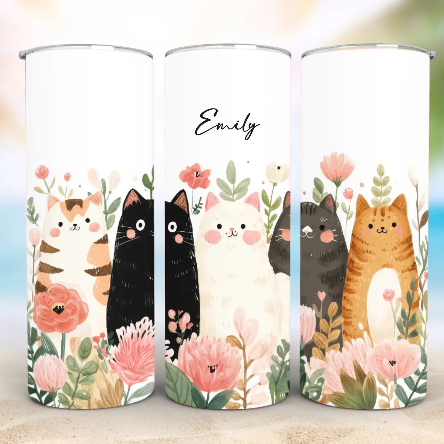 Personalized 20oz skinny tumbler – Personalized | detail view | custom name available, dishwasher safe, double-wall stai