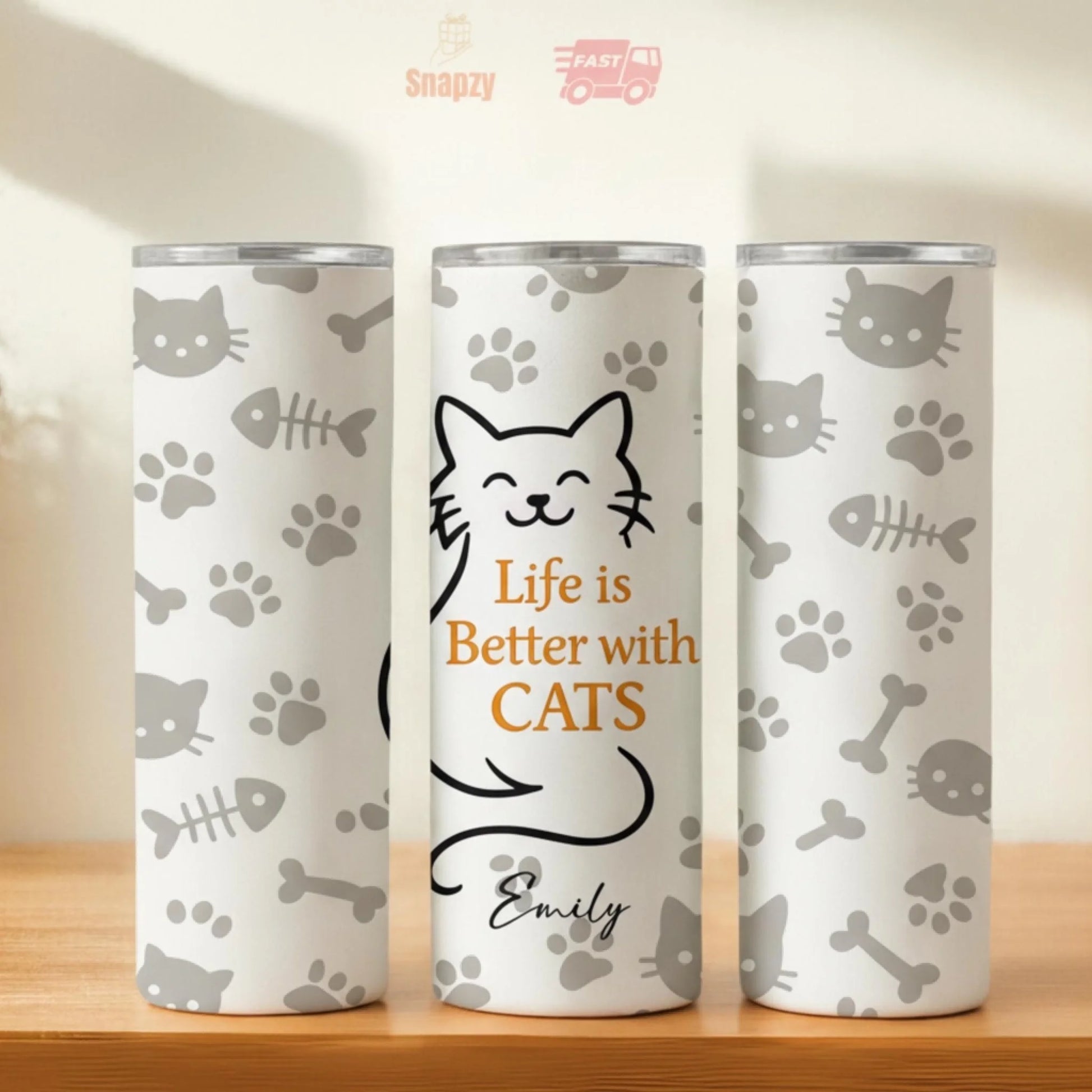 Personalized 20oz skinny tumbler – Personalized | hero view | custom name available, dishwasher safe, double-wall stainl